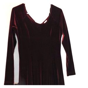 Vintage velvet long sleeve long dress